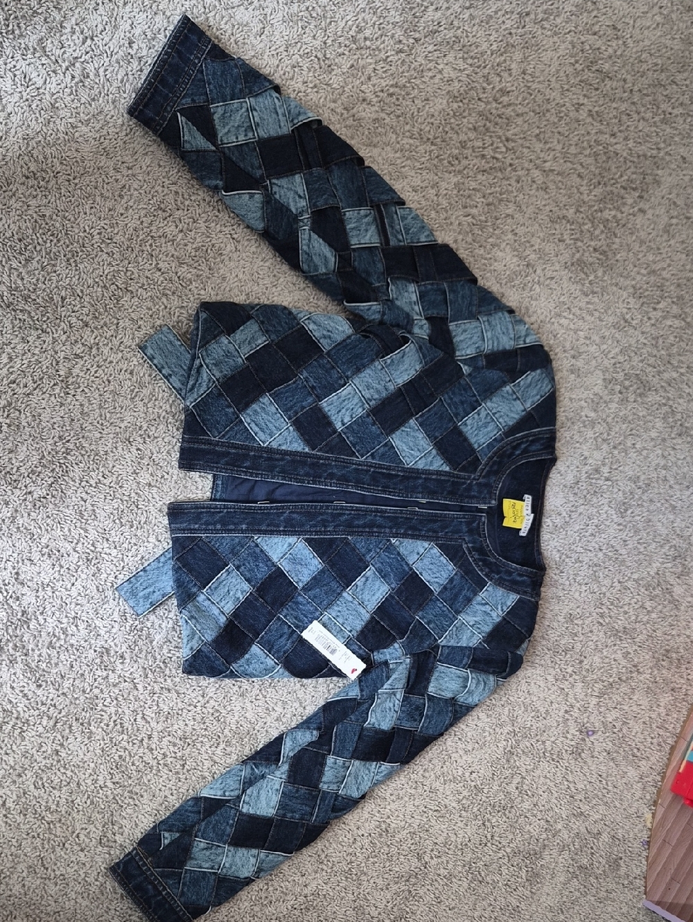 Alice + Olivia Patchwork Two-Tone Denim Jacket